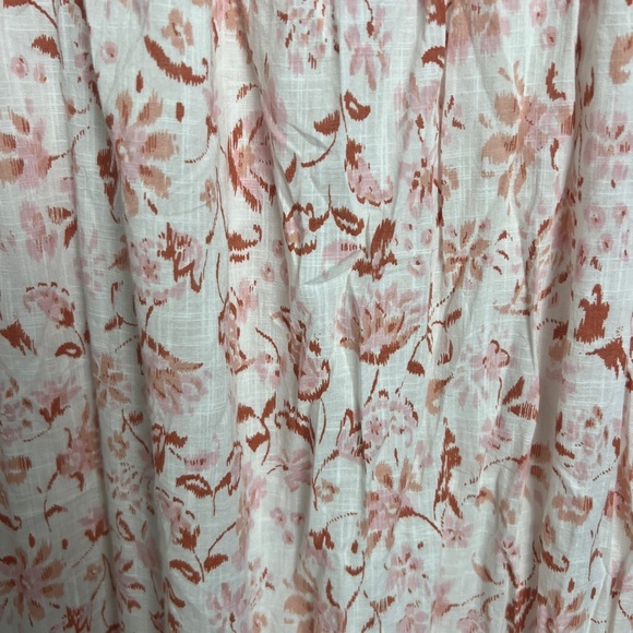 Bila 77 Via Marisol Peach Floral Print 100% Cotton Ruffle Detail Midi Dress Sz L - Picture 11 of 14